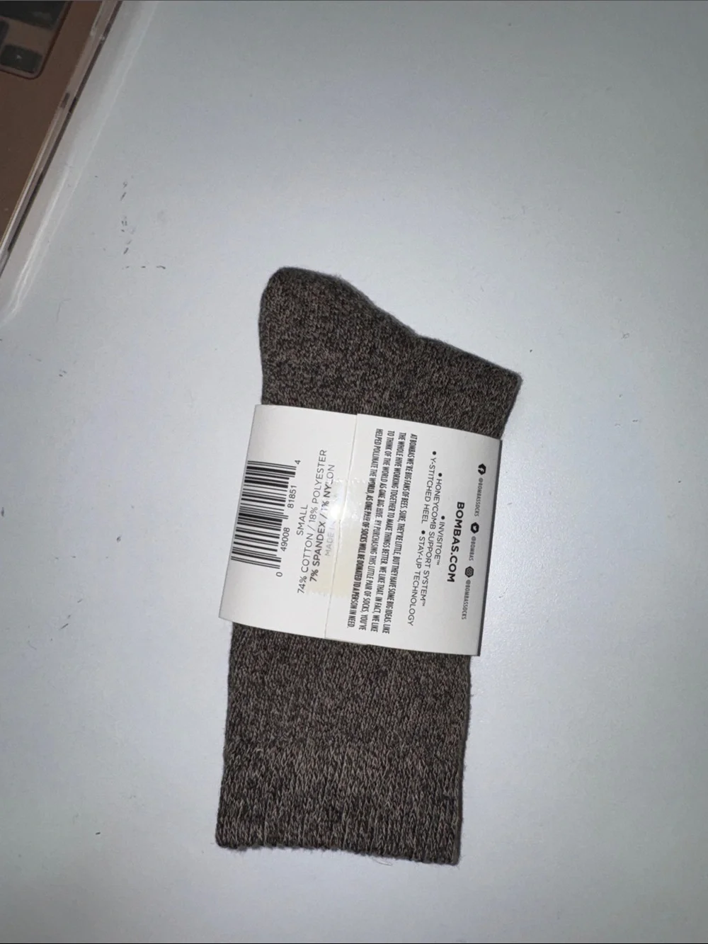 Bombas Marled Brown Crew Socks - Brown